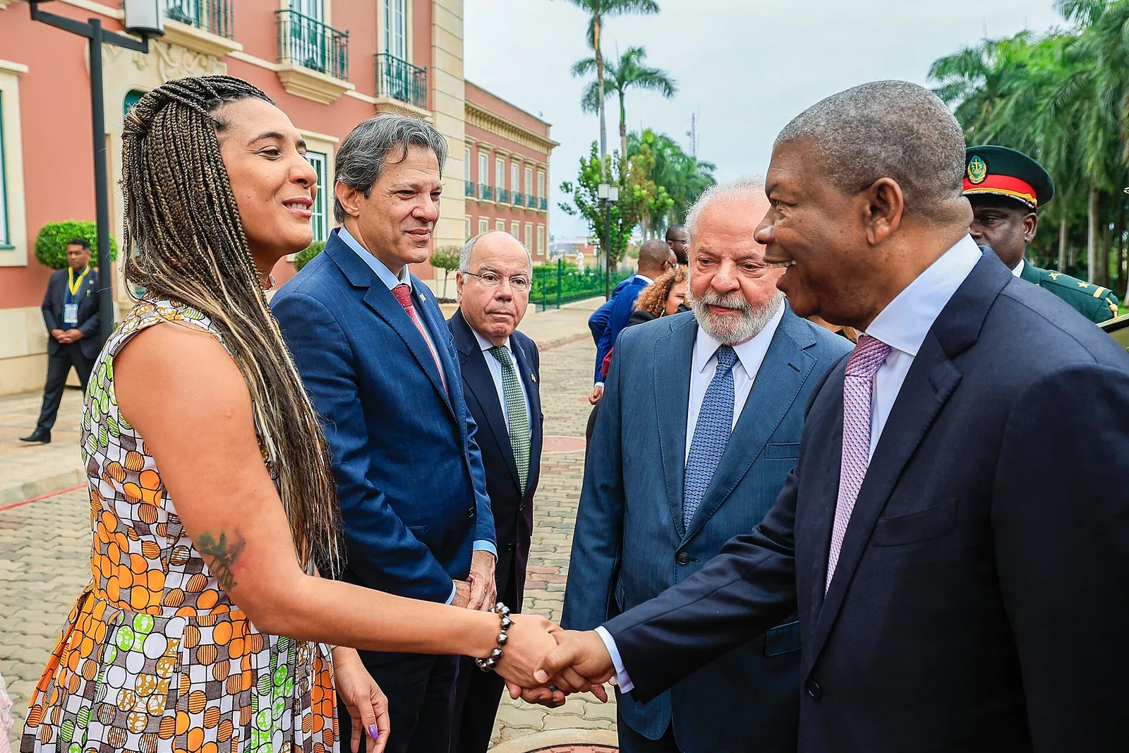 Official ceremony welcoming Lula to the Presidential Palace of Angola, with President João Lourenço, in Luanda, on August 25, 2023.