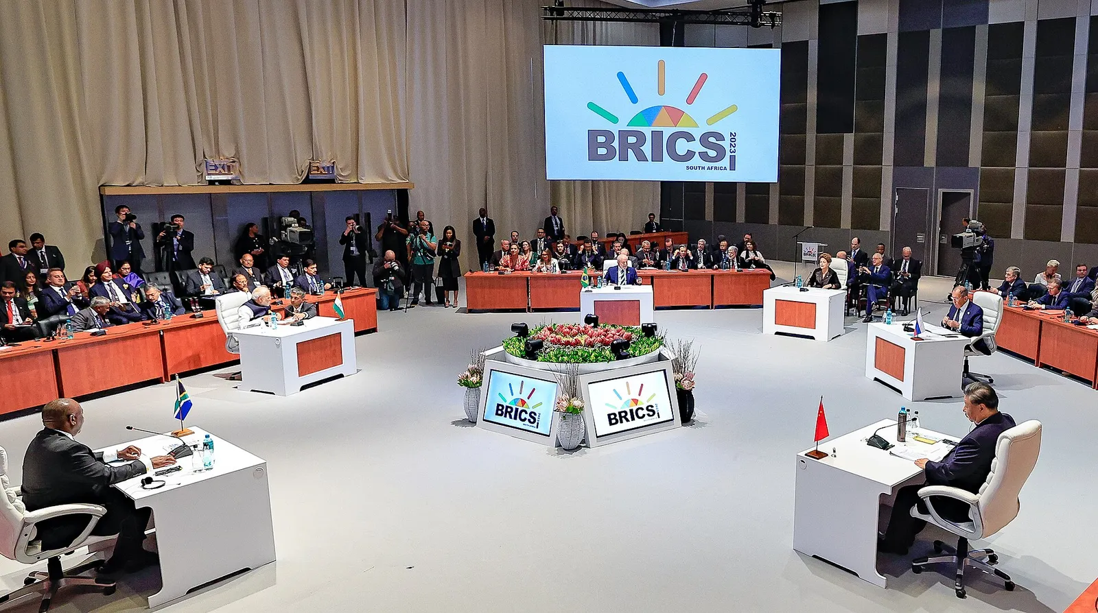Lula at the expanded plenary session of the 15th BRICS Summit, in Johannesburg, on August 23, 2023.