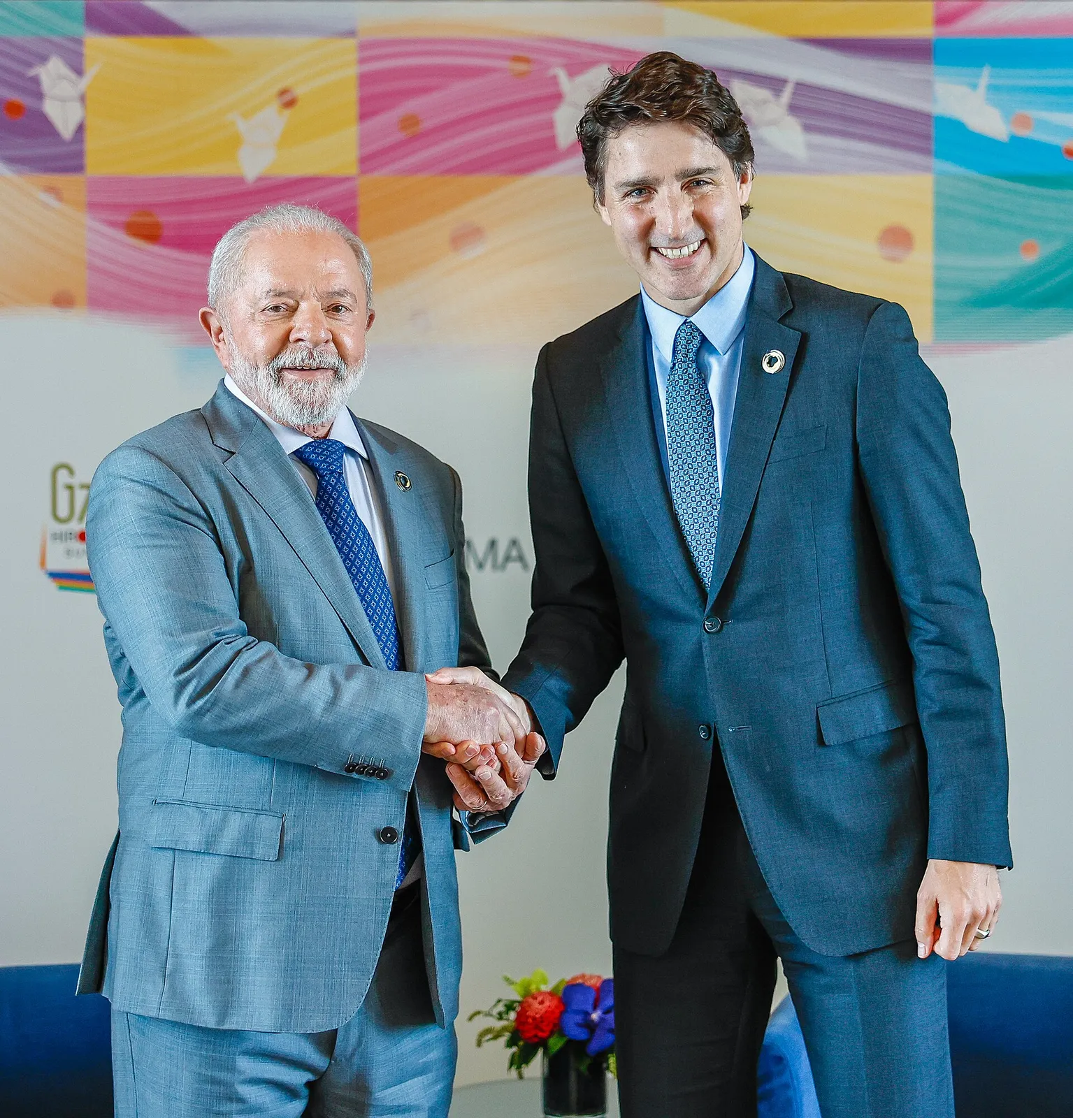 Lula in a meeting with Justin Trudeau, in Hiroshima, Japan, on May 21, 2023.
