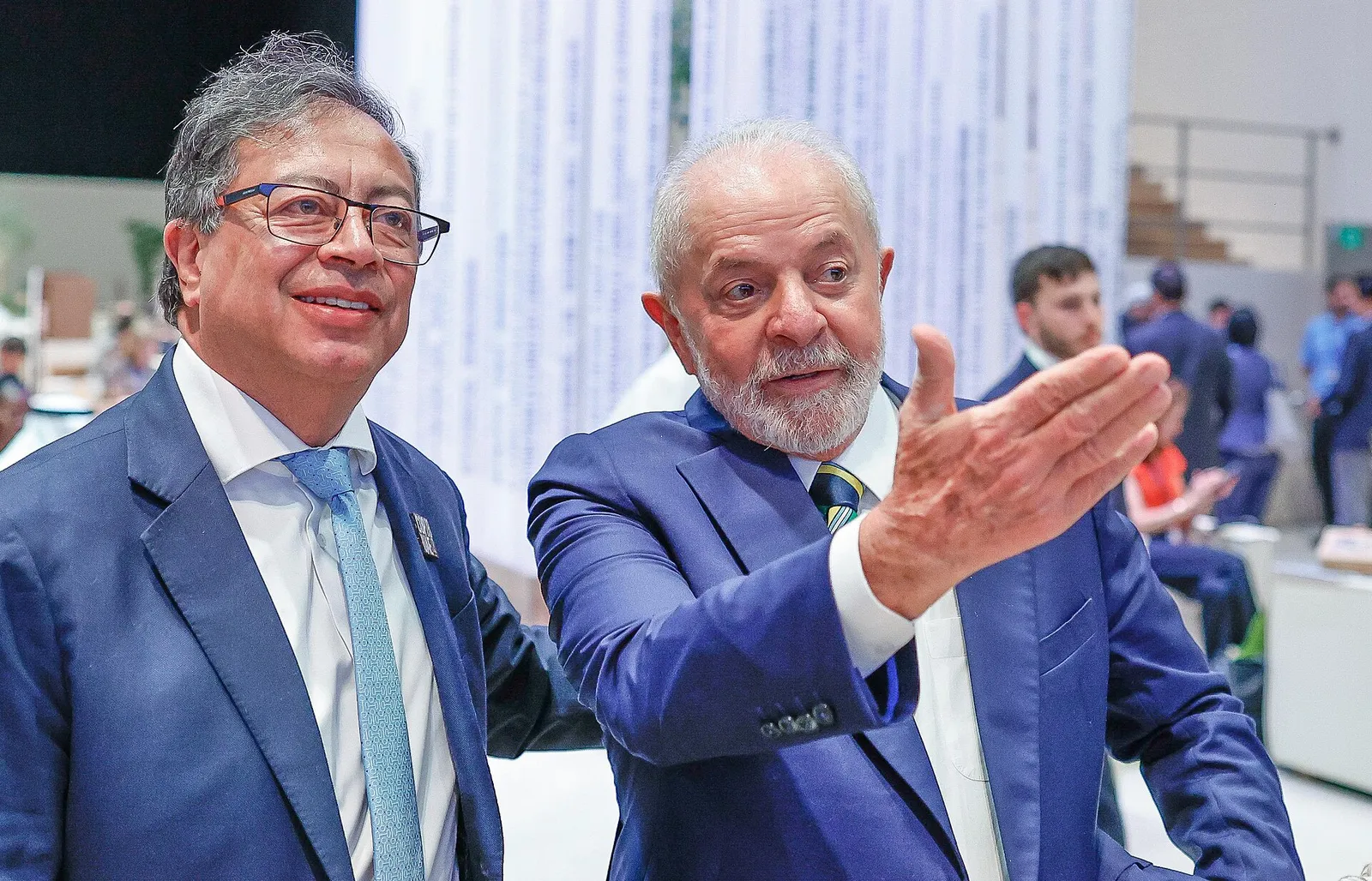 Gustavo Petro and Lula at the first session of the high-level segment for heads of state and government, at Expo City Dubai, on December 1, 2023.