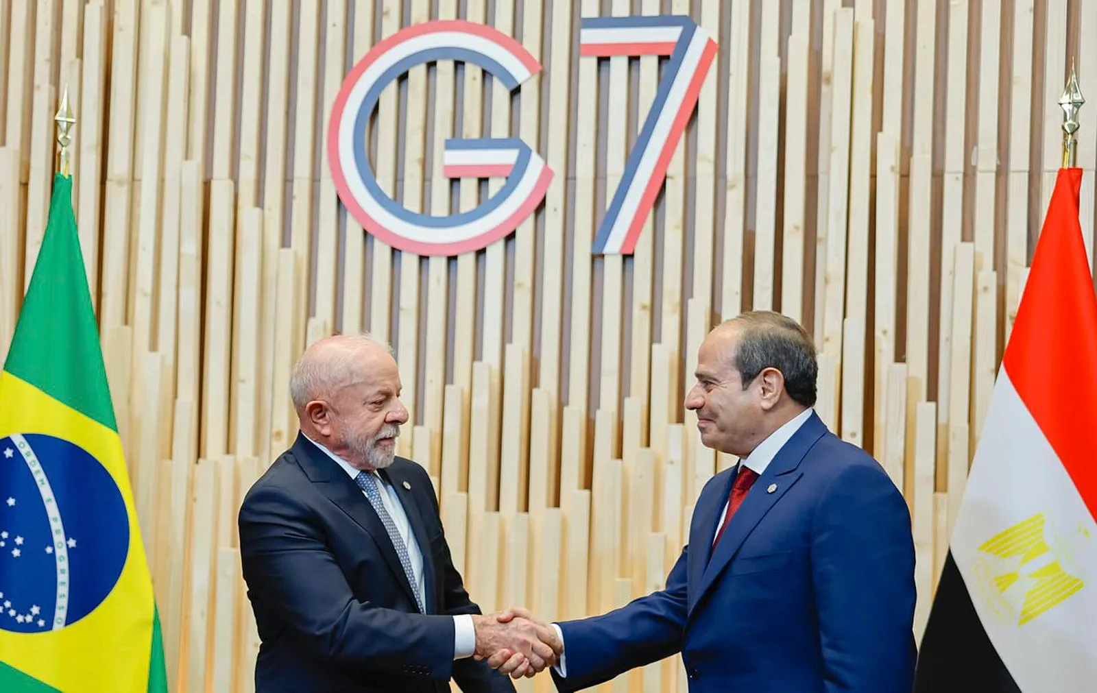 Lula in a meeting with Abdel Fattah El-Sisi, President of Egypt, in Évian-les-Bains, France, on June 17, 2026.