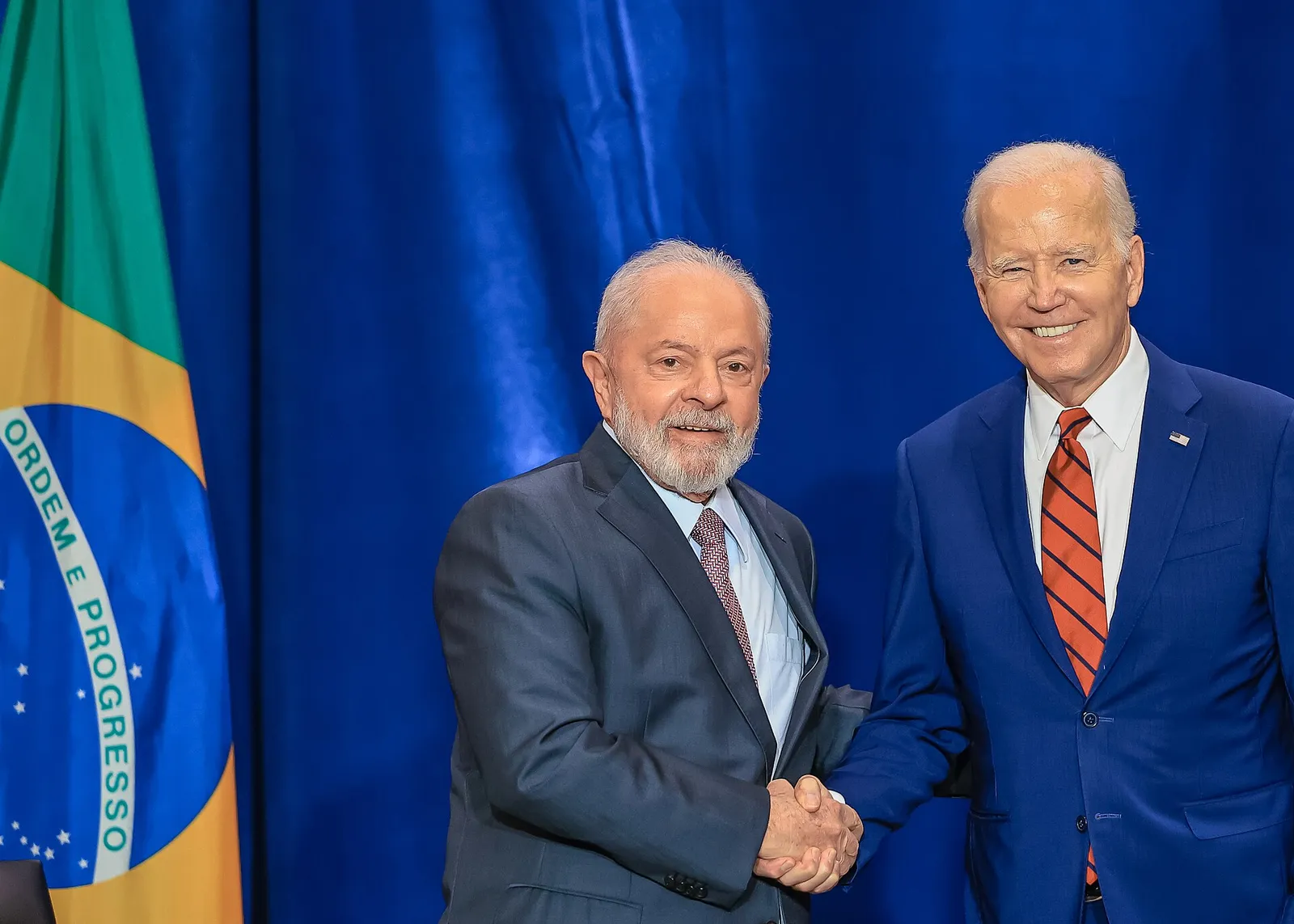 Lula in a meeting with Joe Biden, in New York, on September 20, 2023.