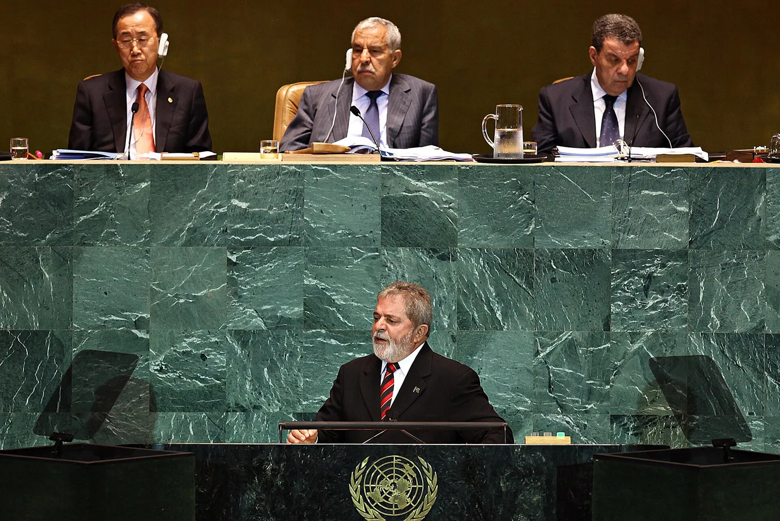 Lula speaks at the opening of the UN General Assembly, on September 23, 2009.