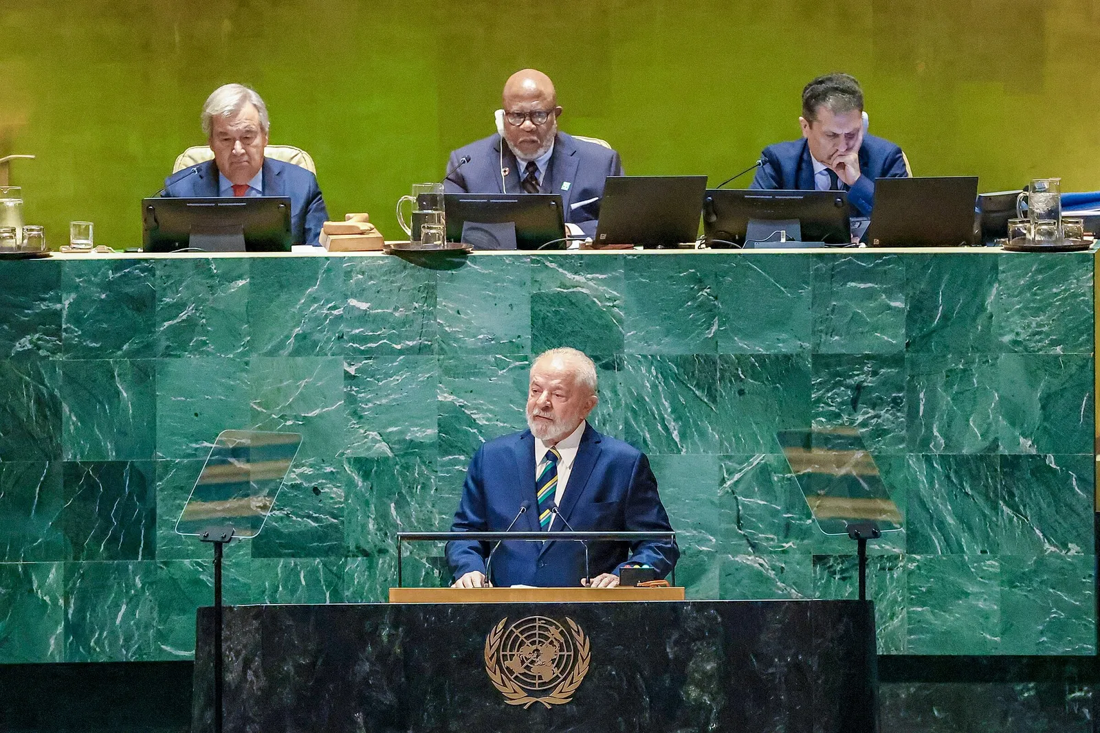 Lula at the opening of the General Debate of the 78th Session of the United Nations General Assembly, in New York, on September 19, 2023.