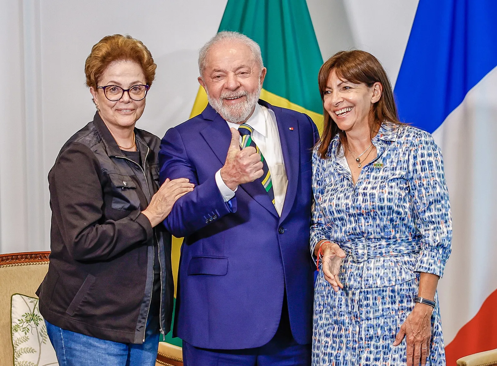 Lula and Dilma Rousseff in a meeting with the mayor of Paris, Anne Hidalgo, in Paris, on June 23, 2023 (later photo; it does not show the conferral of honorary citizenship).